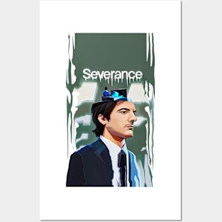 severance series Adam Scott and Britt Lower fan works graphic design by ironpalette Posters and Art